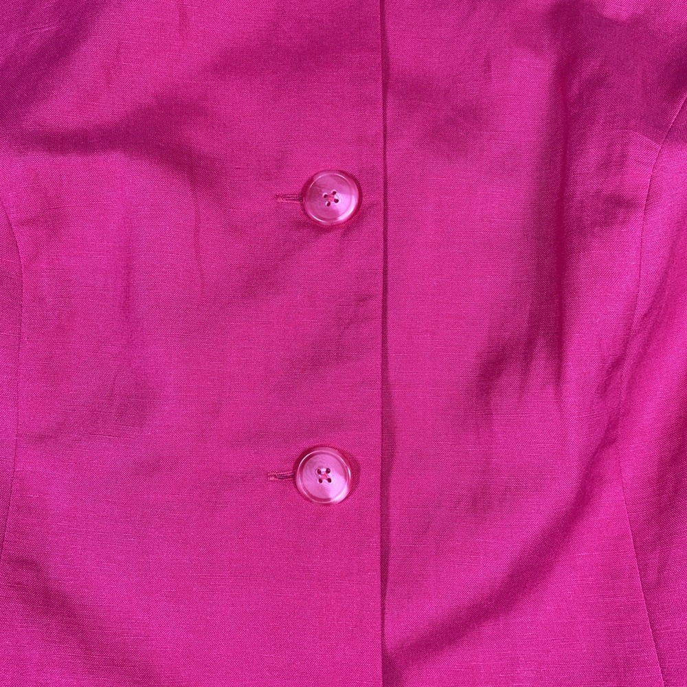 New East 5th Summer Blazer Women's 1X Barbie Pink‎ Button Up Linen Blend Y2K - Picture 2 of 10